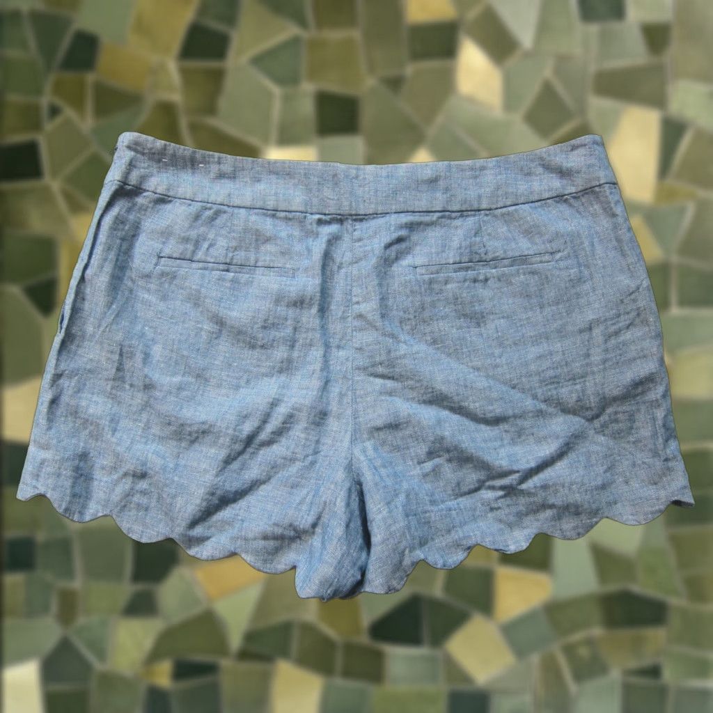 Ann Taylor Ann Taylor Loft Riviera Cotton Linen Blue Flat Front Casual Chino Short Women 14 Size 26" / US 2 / IT 38 - 1 Thumbnail