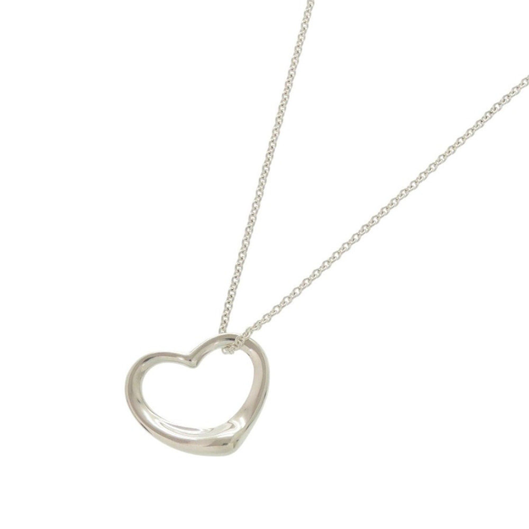 Tiffany & Co. Excellent condition Tiffany & Co. Open Heart Elsa Peretti necklace, sterling silver 925, item number 1076. Size ONE SIZE - 1 Thumbnail
