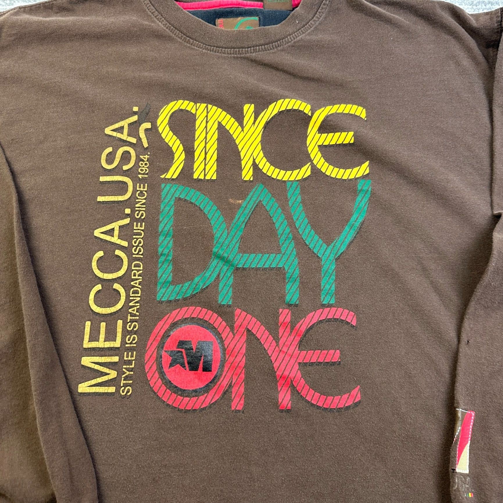 Vintage VINTAGE Mecca Shirt Mens 2XL Brown Crew Neck Long Sleeve 90s Grunge Hip Hop Skull Size US XXL / EU 58 / 5 - 5 Thumbnail