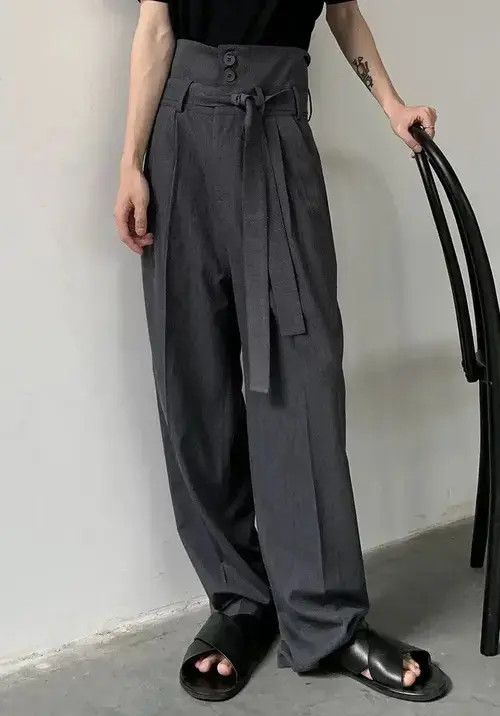 Jean Cleanfit retro folded flap high waisted pleated pants Size US 30 / EU 46 - 1 Thumbnail