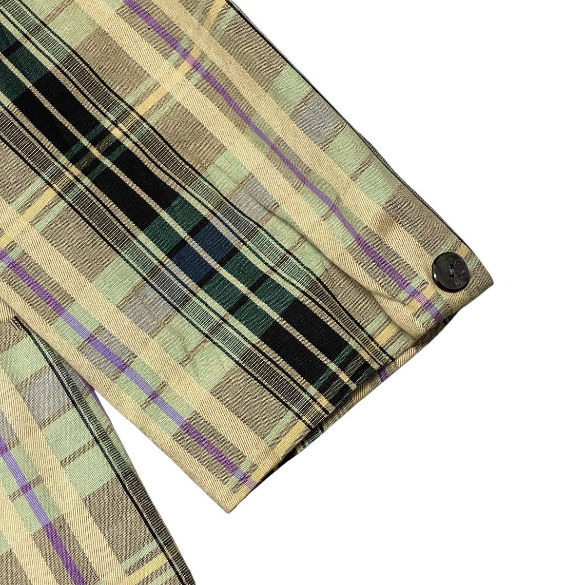 Burberry Vintage 90s Burberrys’ Japan Checkered Cotton Linen Blazer Size M / US 6-8 / IT 42-44 - 11 Thumbnail