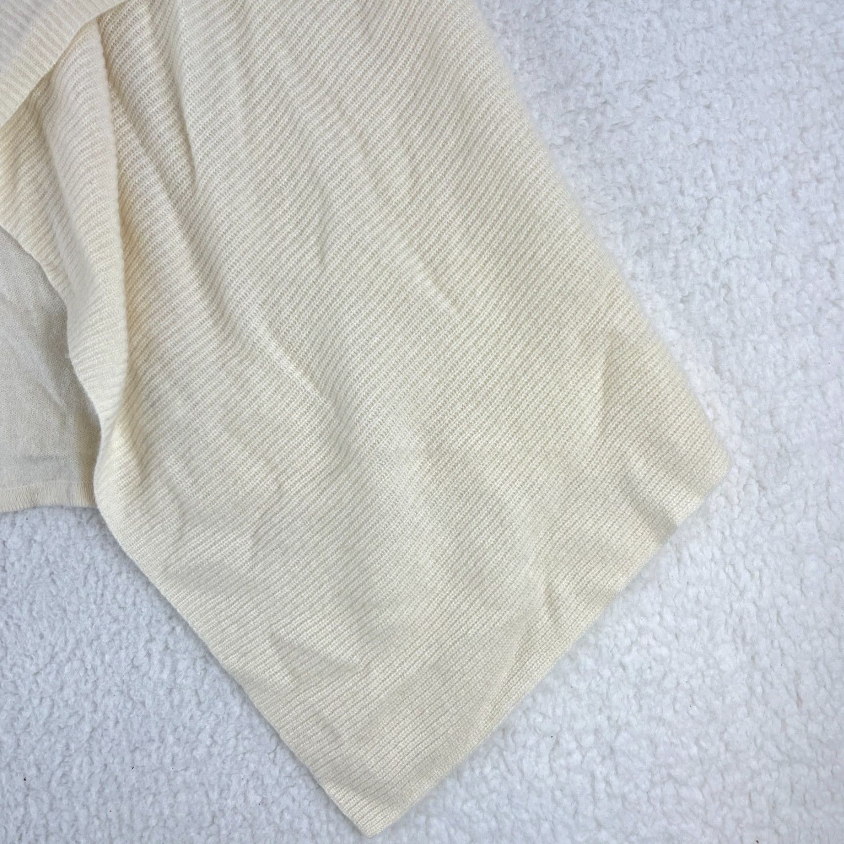 Vintage St. Tropez West Ivory 100% 2-Ply Cashmere Sweater Cardigan Womens Medium Size M / US 6-8 / IT 42-44 - 5 Thumbnail