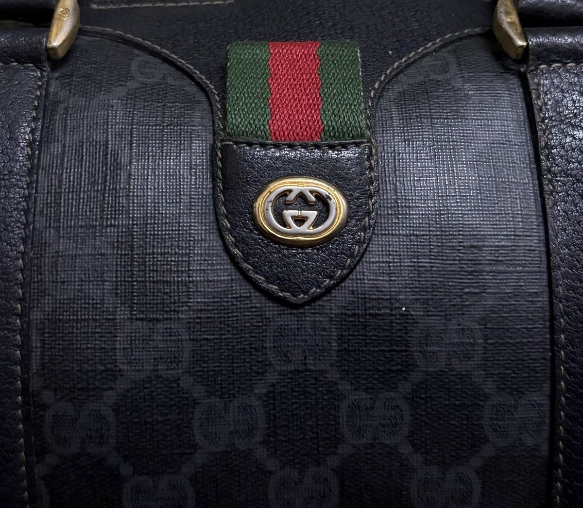 Gucci Gucci Boston GG Monogram Black Leather Vintage Size ONE SIZE - 10 Thumbnail