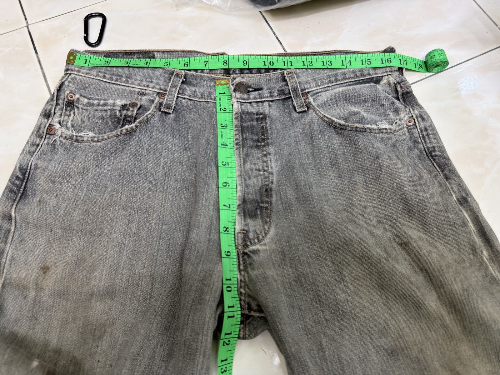 Levi's Vintage Levi's 501 Distressed Thrashed Mud Wash Denim Jeans Size US 32 / EU 48 - 15 Thumbnail