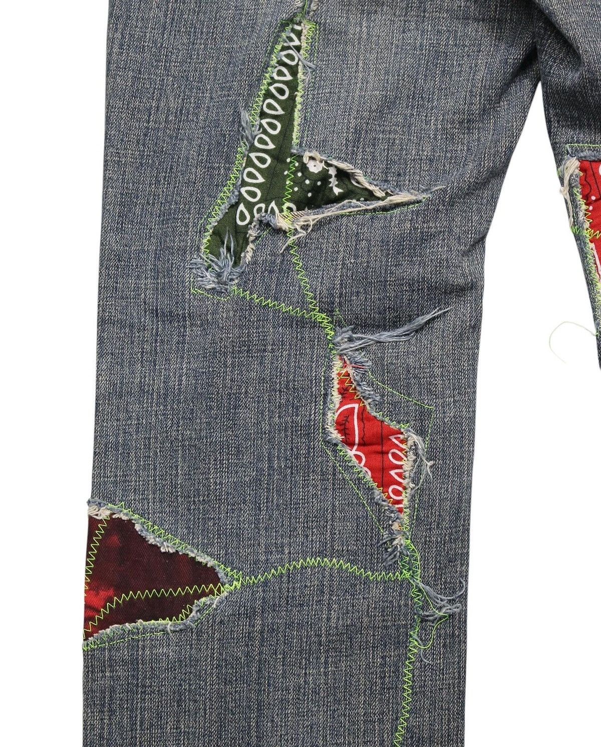 Hysteric Glamour 2000S GAP BOOT CUT CUSTOM DISTRESSED PATCHWORK JEANS Size US 28 / EU 44 - 8 Thumbnail
