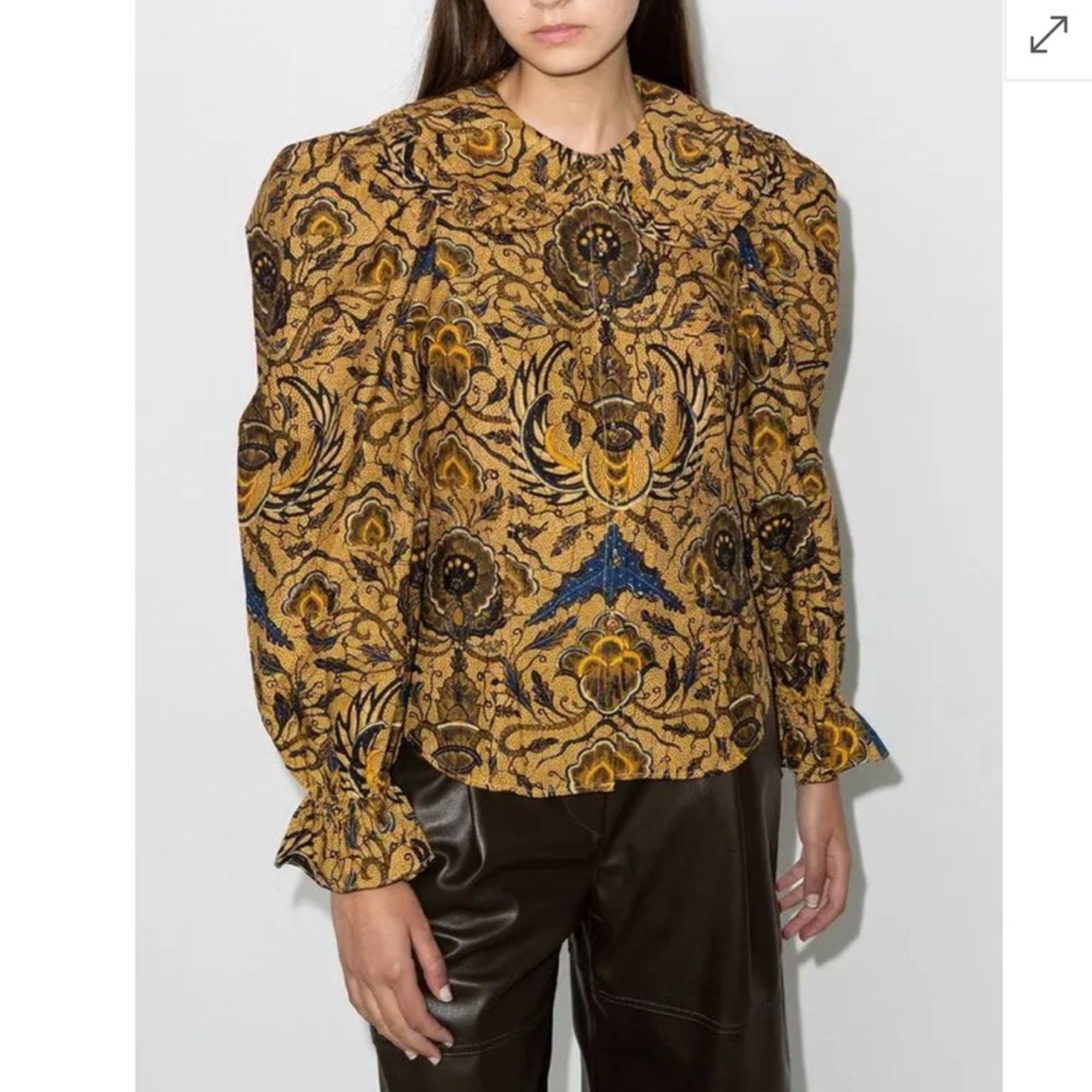 Ulla Johnson Ulla Johnson Marietta Peter Pan Collar Button Floral Top Size XL / US 12-14 / IT 48-50 - 1 Thumbnail