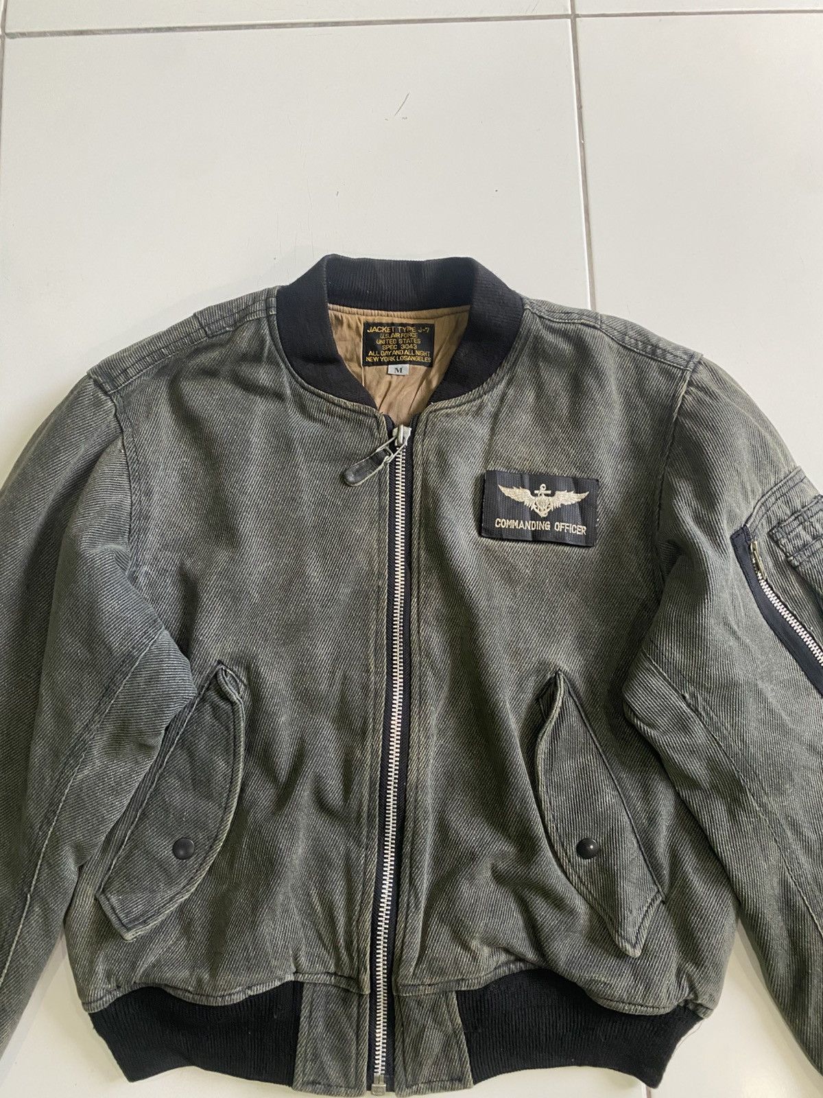 Army Of Me Vintage U.S Air Force J-7 Faded Indigo style Bomber Jackets Size US M / EU 48-50 / 2 - 4 Thumbnail