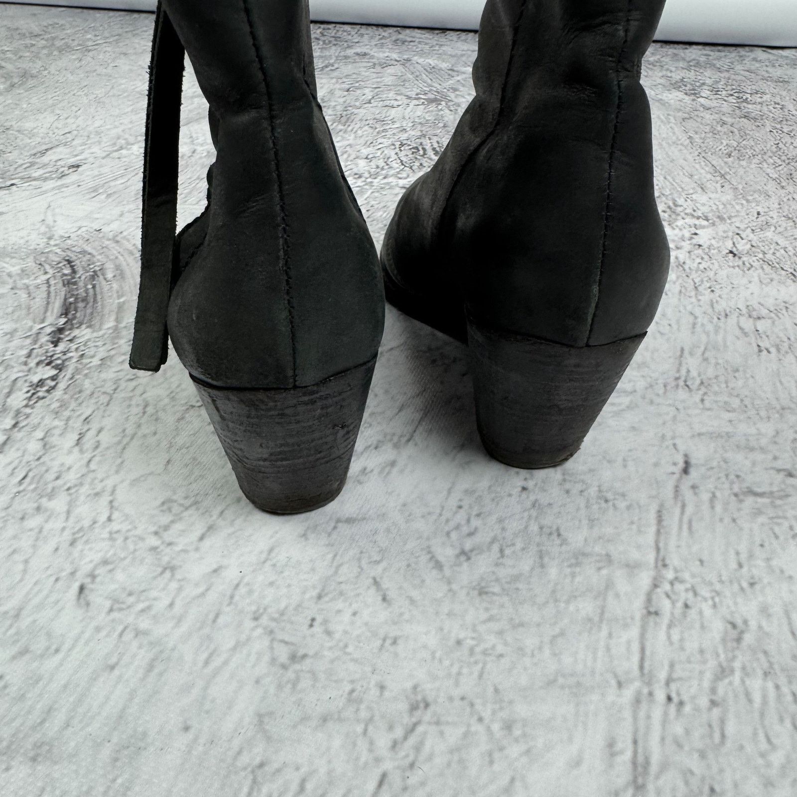 Acne Studios Acne Piston Womens Black Leather Side Zip Block Heel Boot 36 Size US 6 / IT 36 - 6 Thumbnail