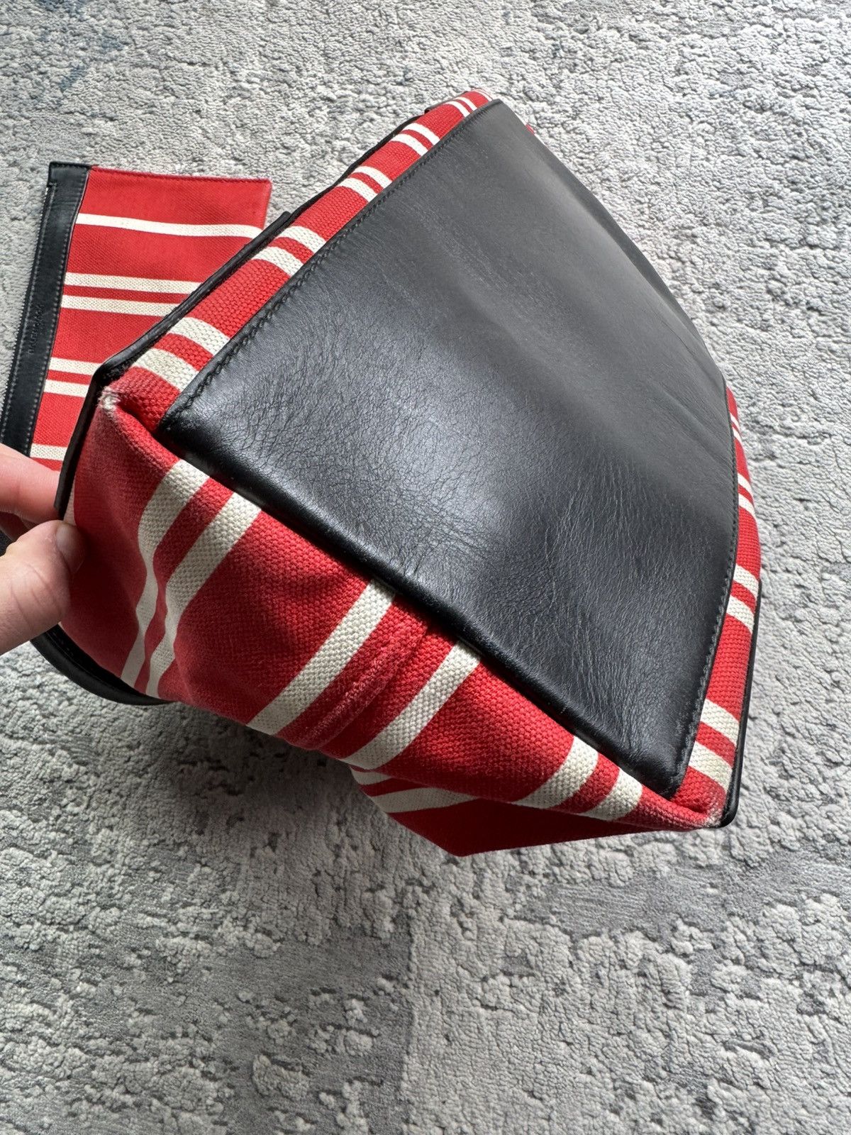 Balenciaga Balenciaga Navy Cabas Striped Tote Bag Size ONE SIZE - 6 Thumbnail