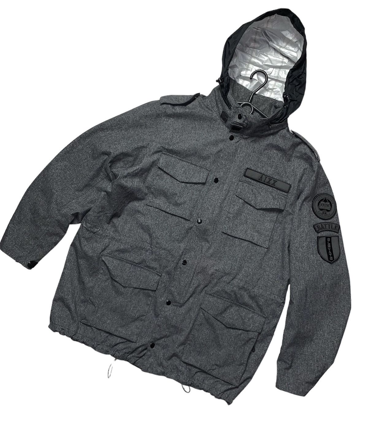 image of Nike Jacket Parka Logo Elevante Battle Size Xxl in Grey, Men's