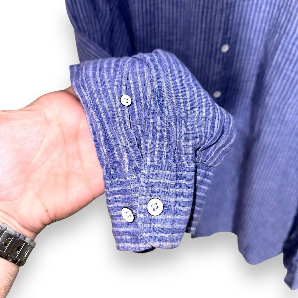 Rodd & Gunn Rodd & Gunn Blue Stripe 100% Linen S/F Button Up Shirt XL Size US XL / EU 56 / 4 - 5 Thumbnail