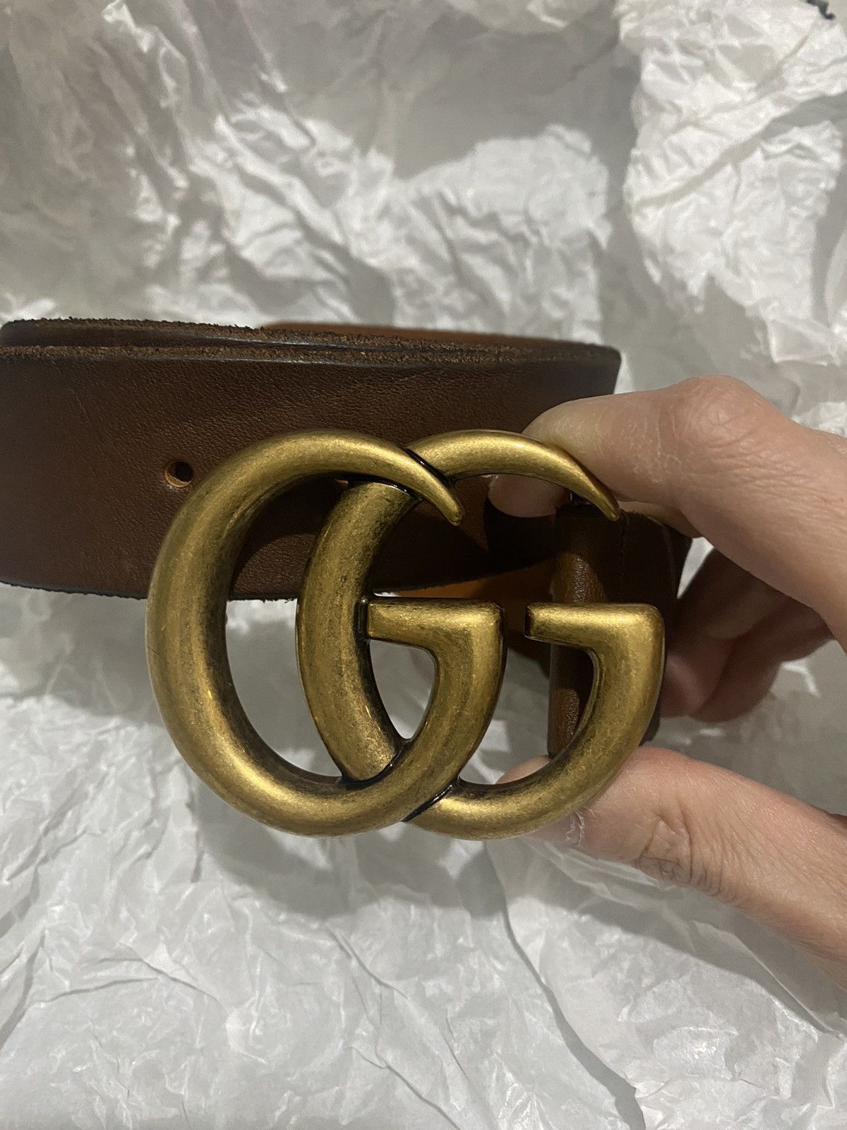 Gucci Gucci Marmont raw leather belt Size 30 - 2 Thumbnail