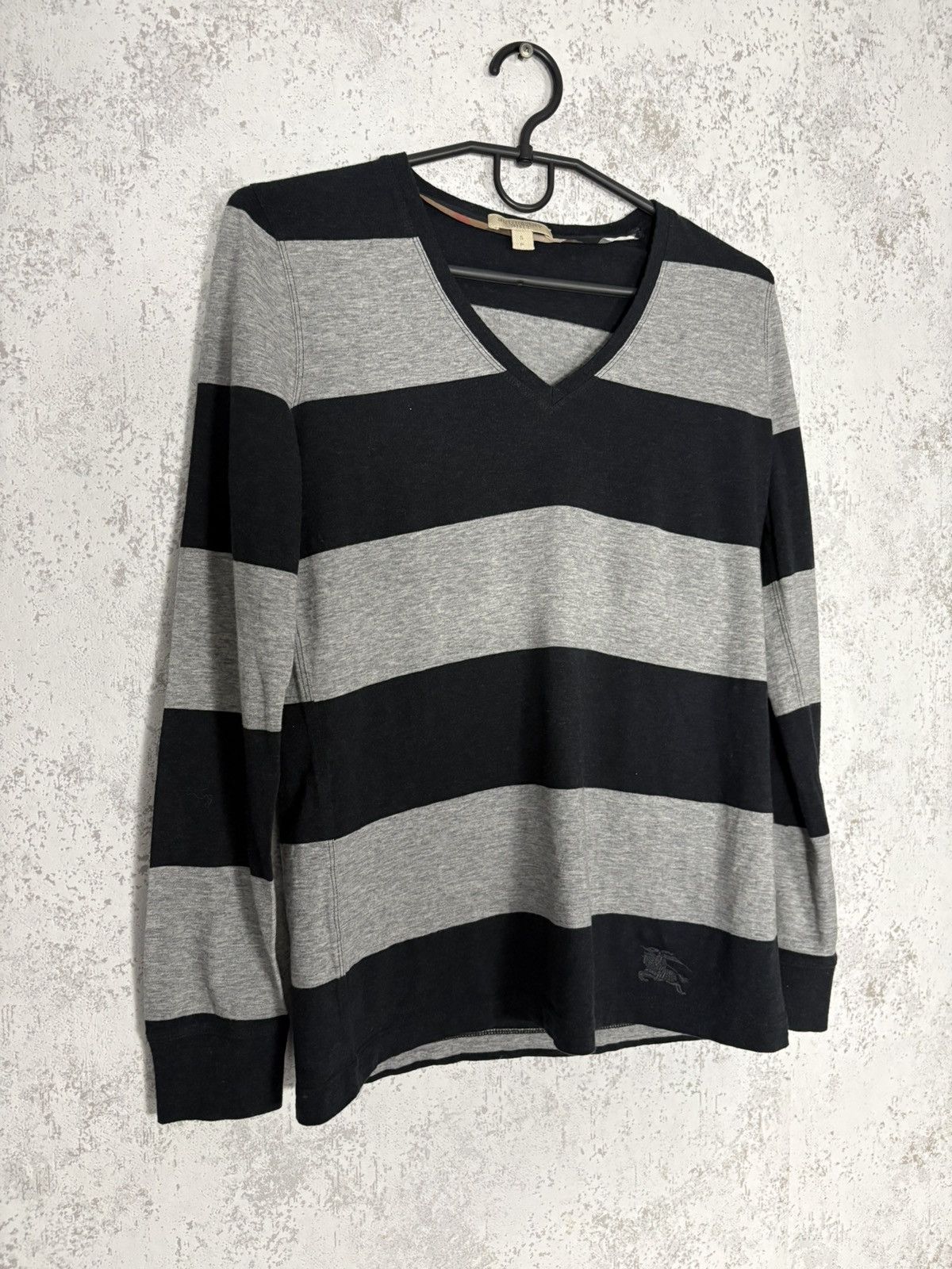 Burberry Burberry Brit Striped V Neck Wool Long Sleeve Top Vintage S Size S / US 4 / IT 40 - 2 Thumbnail