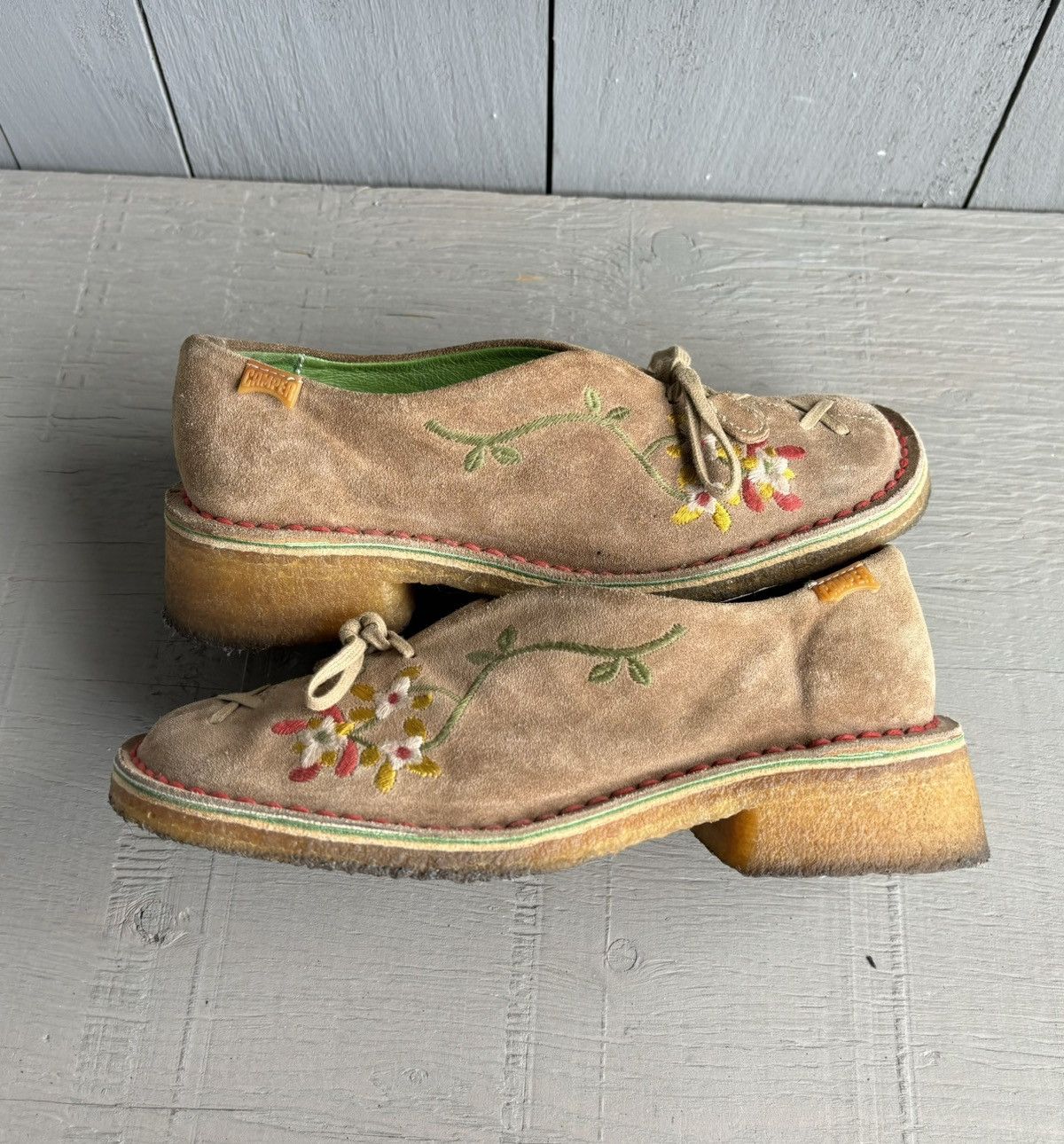 Camper × Designer Camper Mary Janes Suede Embroidered Crepe Sole Loafer Boot 6 Size US 6 / IT 36 - 4 Thumbnail