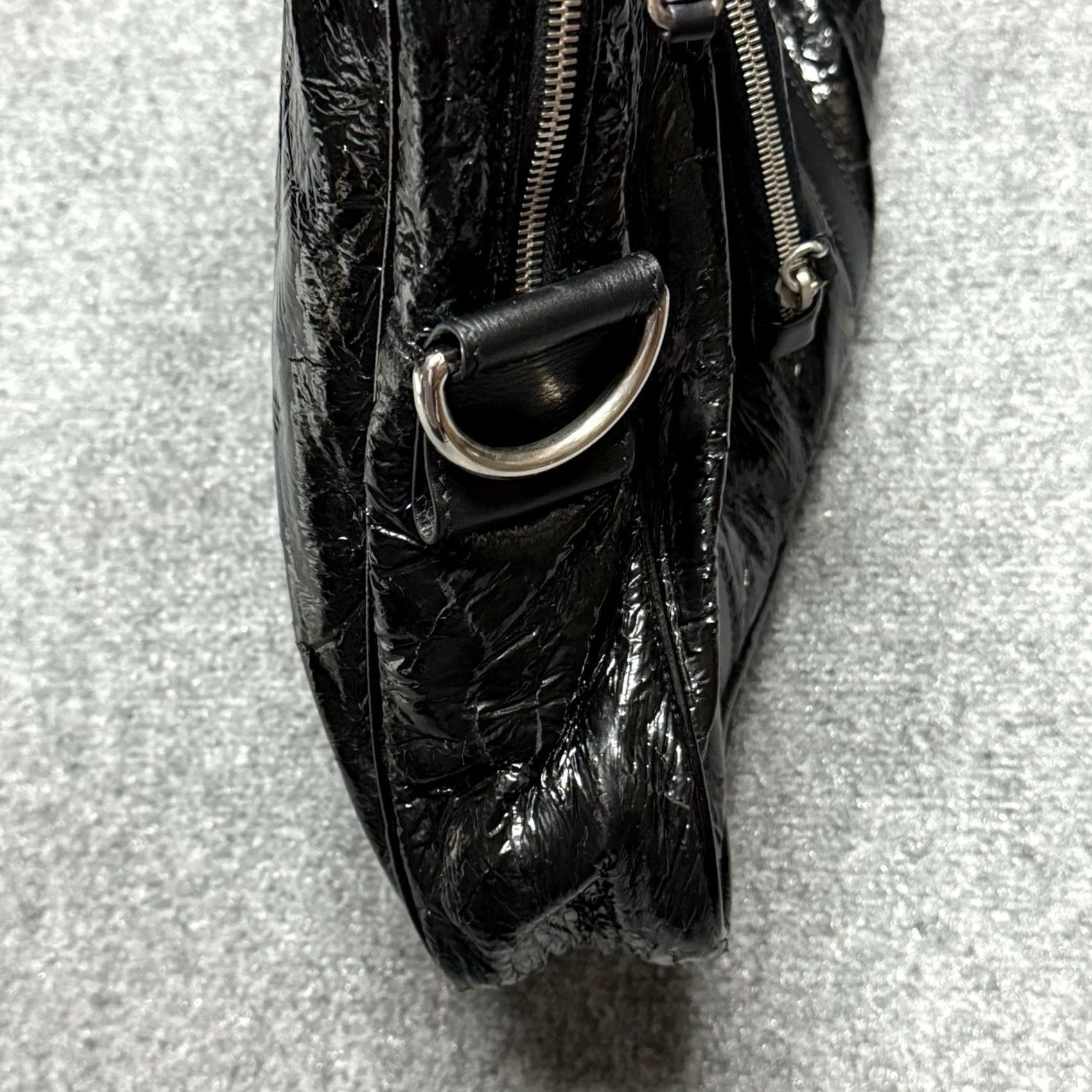 Dolce & Gabbana Dolce & Gabbana Briefcase Black Crinkle Leather Document Mens Business Bag Size ONE SIZE - 7 Thumbnail