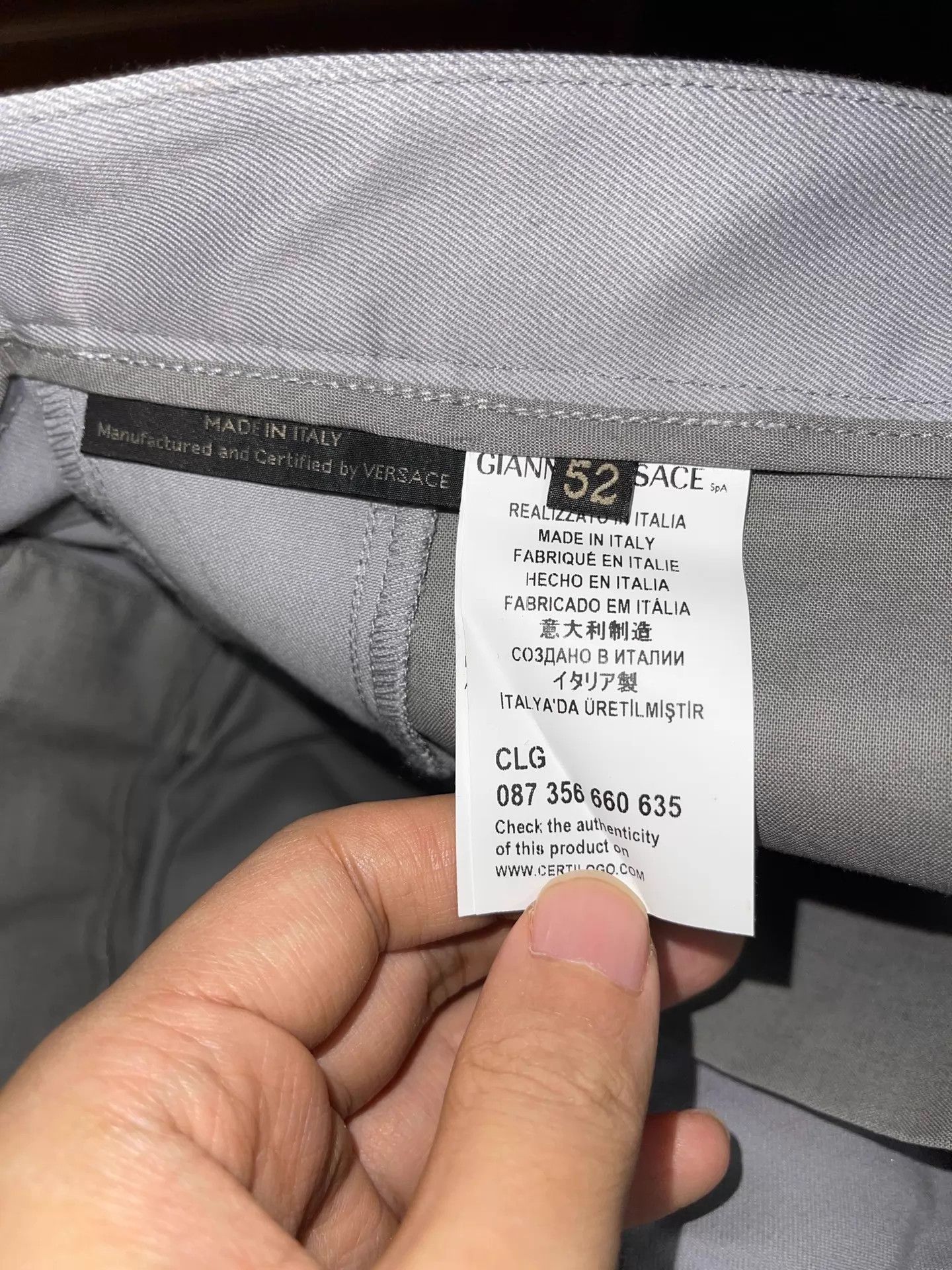Versace Versace Slim Fit Light Blue-Grey Chino 52 Size US 36 / EU 52 - 8 Thumbnail