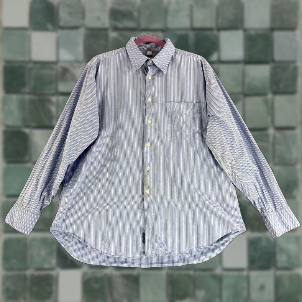 Vintage VINTAGE Barneys New York Button-Up Shirt Mens Large Blue Striped Long Sleeve Size US L / EU 52-54 / 3 - 1 Thumbnail