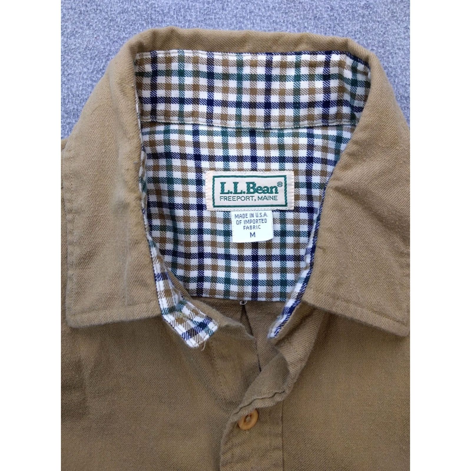Vintage VINTAGE L.L.Bean Shirt Mens Medium Brown Twill Button Up Plaid Lined Made In USA Size US M / EU 48-50 / 2 - 5 Thumbnail