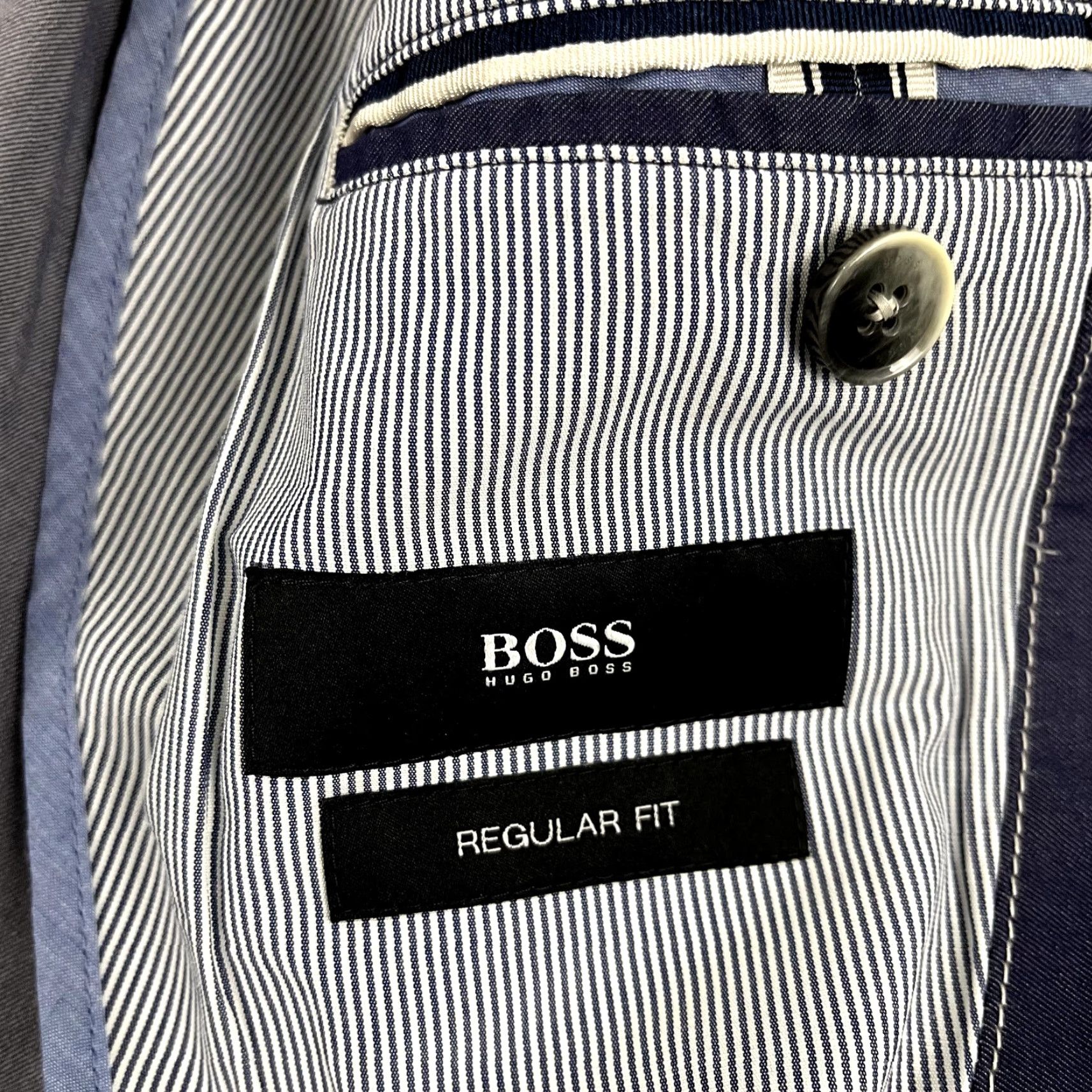 Hugo Boss HUGO BOSS Blazer Mens 42 Regular Washed Indigo Blue Sport Coat 2 Button Double-Vented Size 42R - 3 Thumbnail