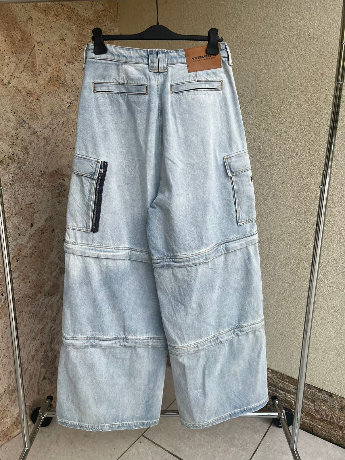 Vetements Triple Zip Baggy Jeans in Denim Light Blue Size US 30 / EU 46 - 16 Thumbnail