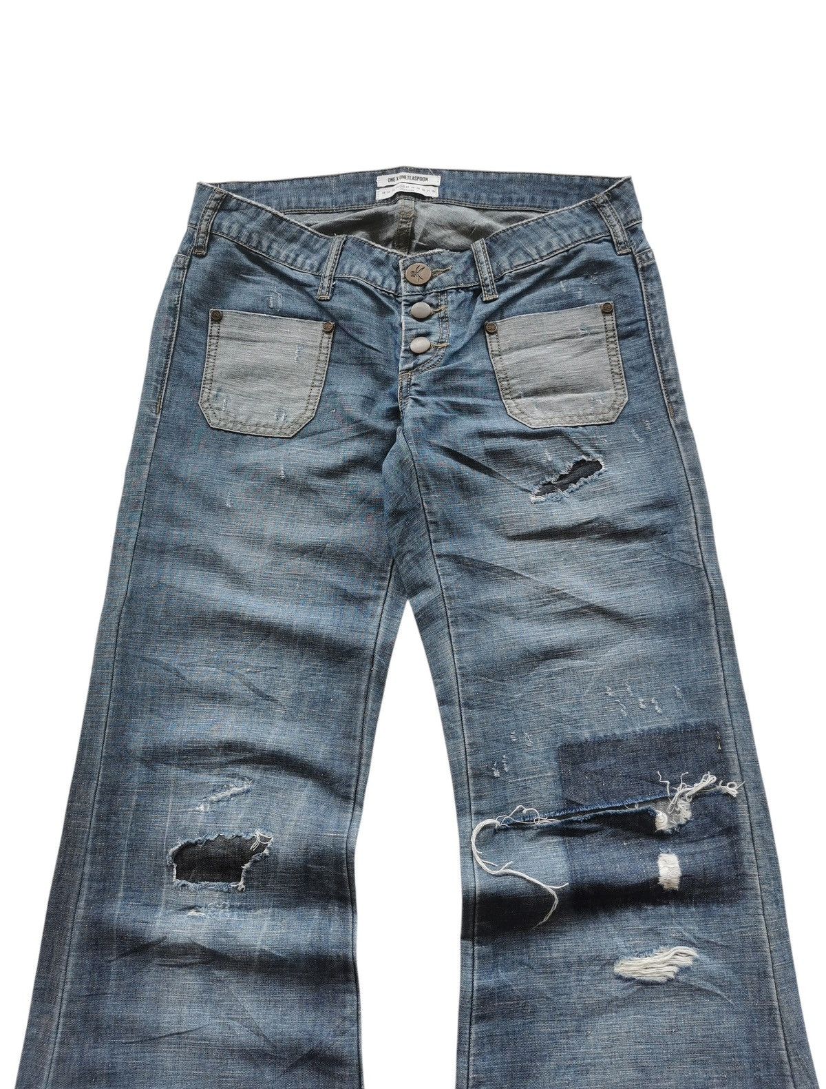 If Six Was Nine LE CATS LOWWAIST WIDE FLARE LEG STYLE LGB IF6WASNINE 🟦 Size 30" / US 8 / IT 44 - 2 Thumbnail