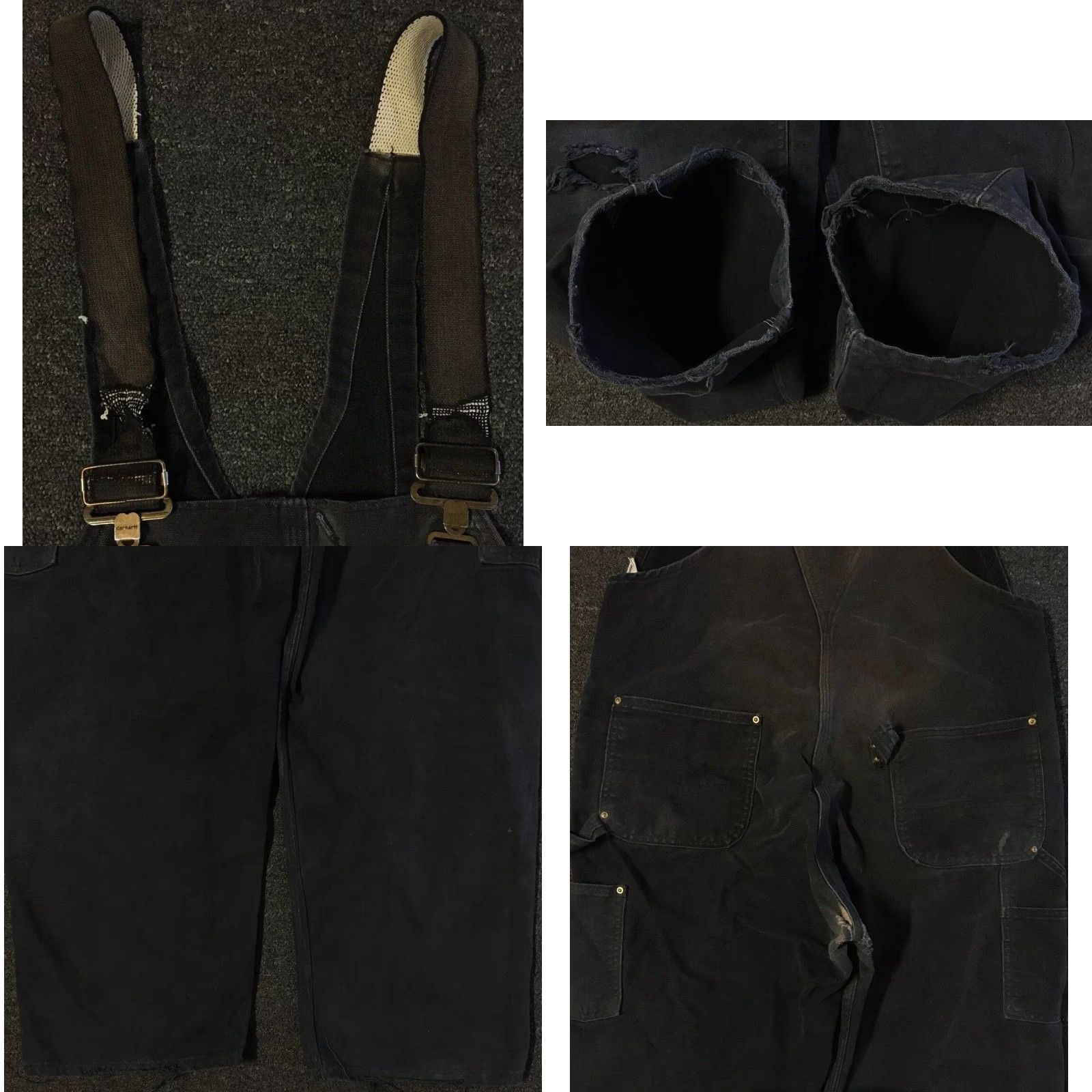 Carhartt Vtg Carhartt Faded Distress Overalls 40 Grunge Trucker Biker Punk 90s WIP Skate Shirt Jeans Men 40 Black Overalls Mens Size US 40 / EU 56 - 8 Thumbnail