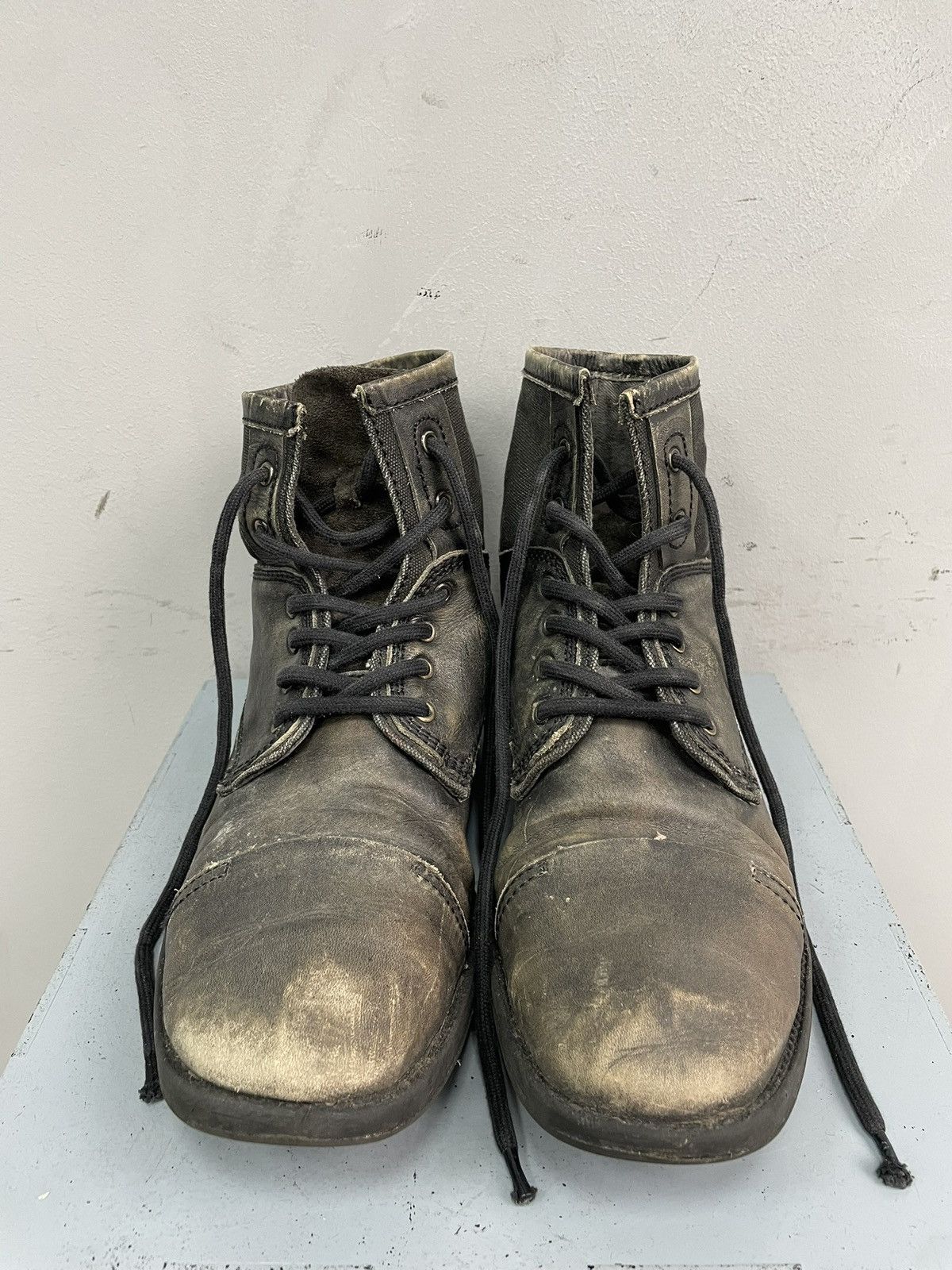 Hedi Slimane Vintage Brown Military Lace Up Leather Boots 90s guidi style Size US 9 / EU 42 - 4 Thumbnail