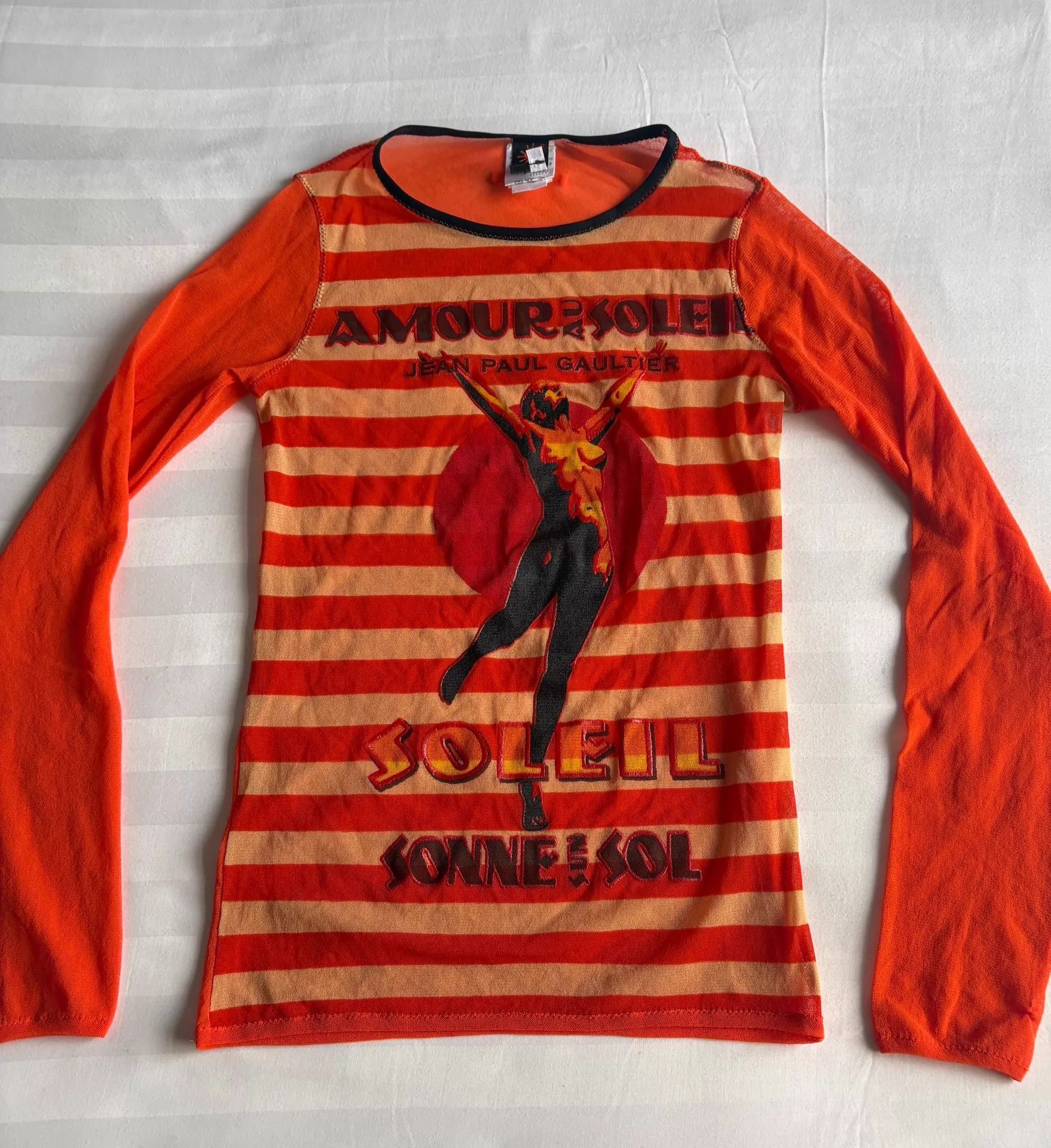 Jean Paul Gaultier JPG vintage striped panel nude figure tulle top M Size M / US 6-8 / IT 42-44 - 2 Thumbnail