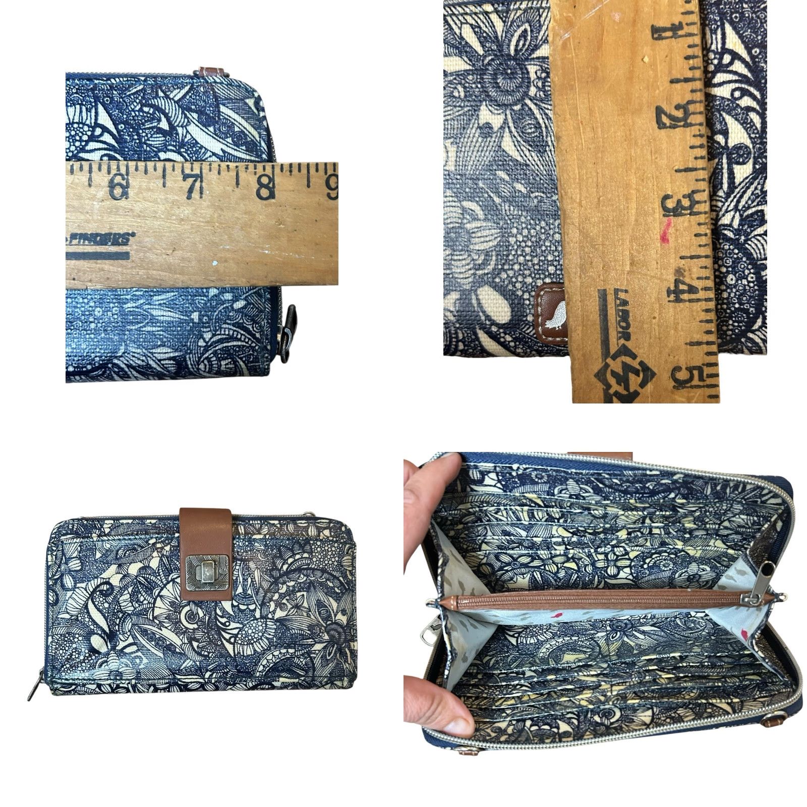 Vintage Sakroots Spirit Metro Tote Bag W/Wallet Owl Keychain Women Purse Floral Navy Tote U.S. Adults Women Ladies (not valid) Size ONE SIZE - 11 Thumbnail