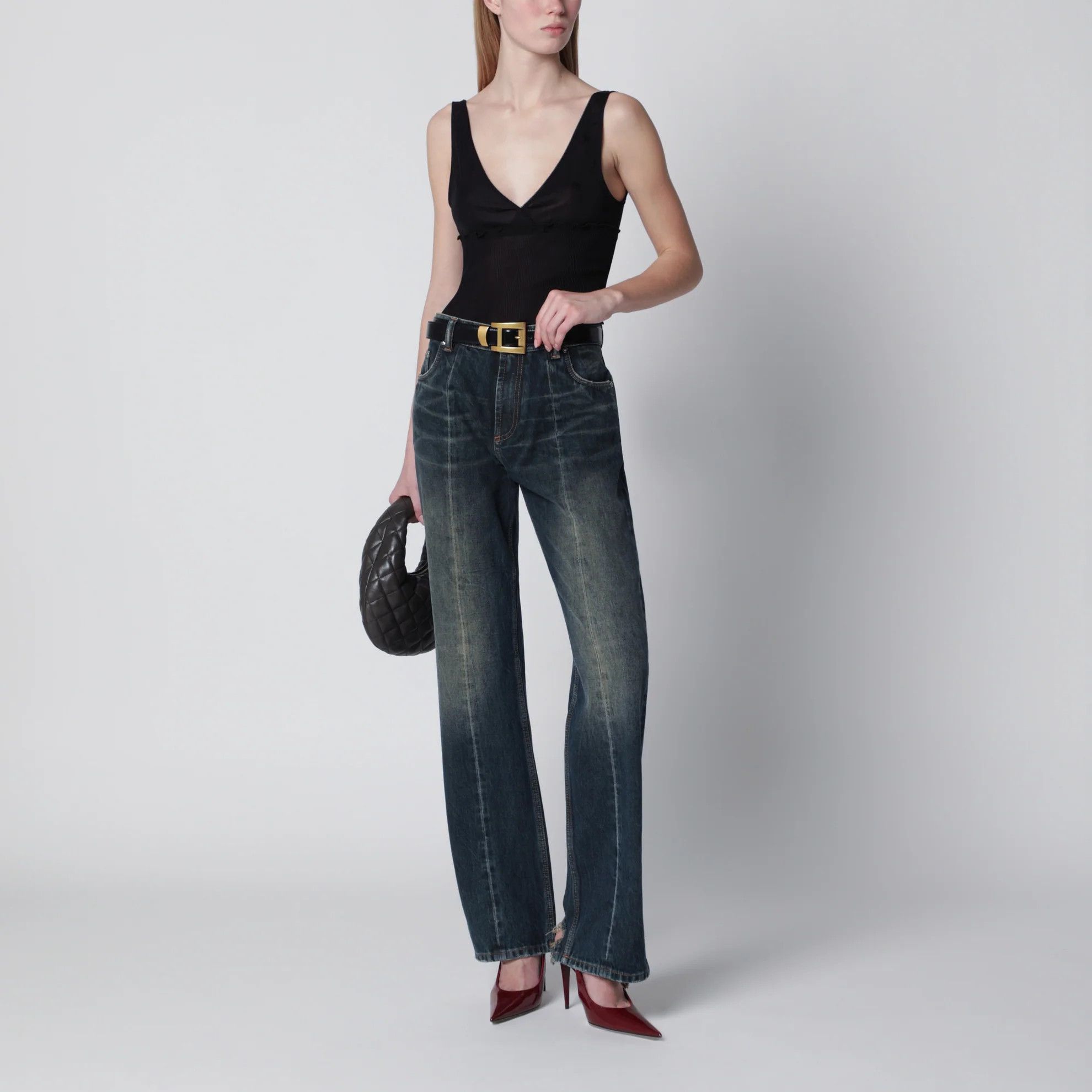 Versace o1d2blof0426 Regular-Fit Cotton Denim Jeans in Dark Blue Size 26" / US 2 / IT 38 - 2 Thumbnail