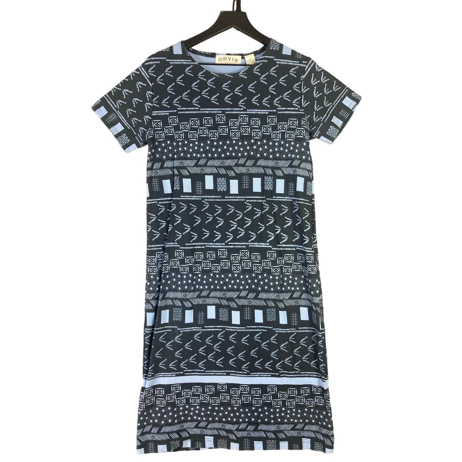 Orvis Orvis Women's XS Black Geometric T-Shirt Dress Vintage Size XS / US 0-2 / IT 36-38 - 1 Thumbnail