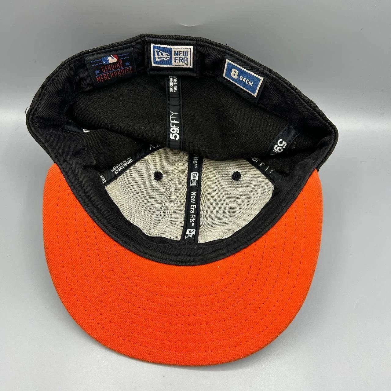 New Era Atlanta Braves Hat Men 8 Black Embroidered Fitted Cap Wool Size ONE SIZE - 2 Thumbnail