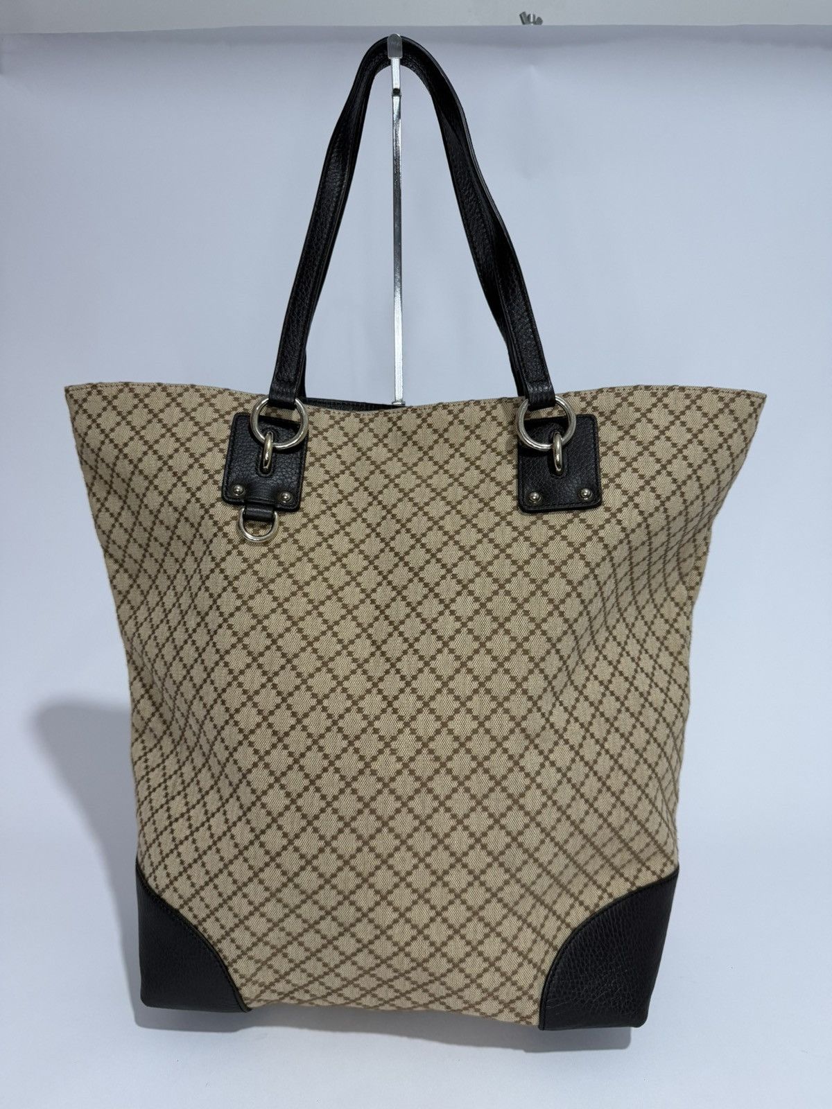 Gucci GUCCI Beige/Ebony GG Canvas Large Charm Tote Bag Size ONE SIZE - 1 Thumbnail