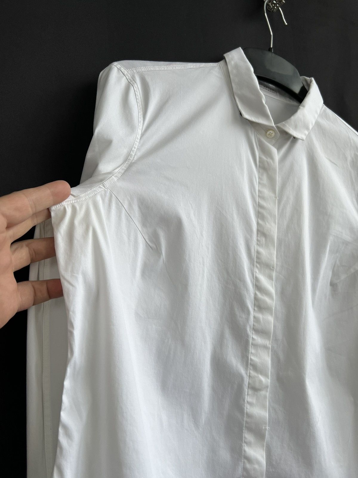 Brunello Cucinelli Brunello Cucinelli Shirt Cotton Blend White Solid Size XL Size XL / US 12-14 / IT 48-50 - 4 Thumbnail