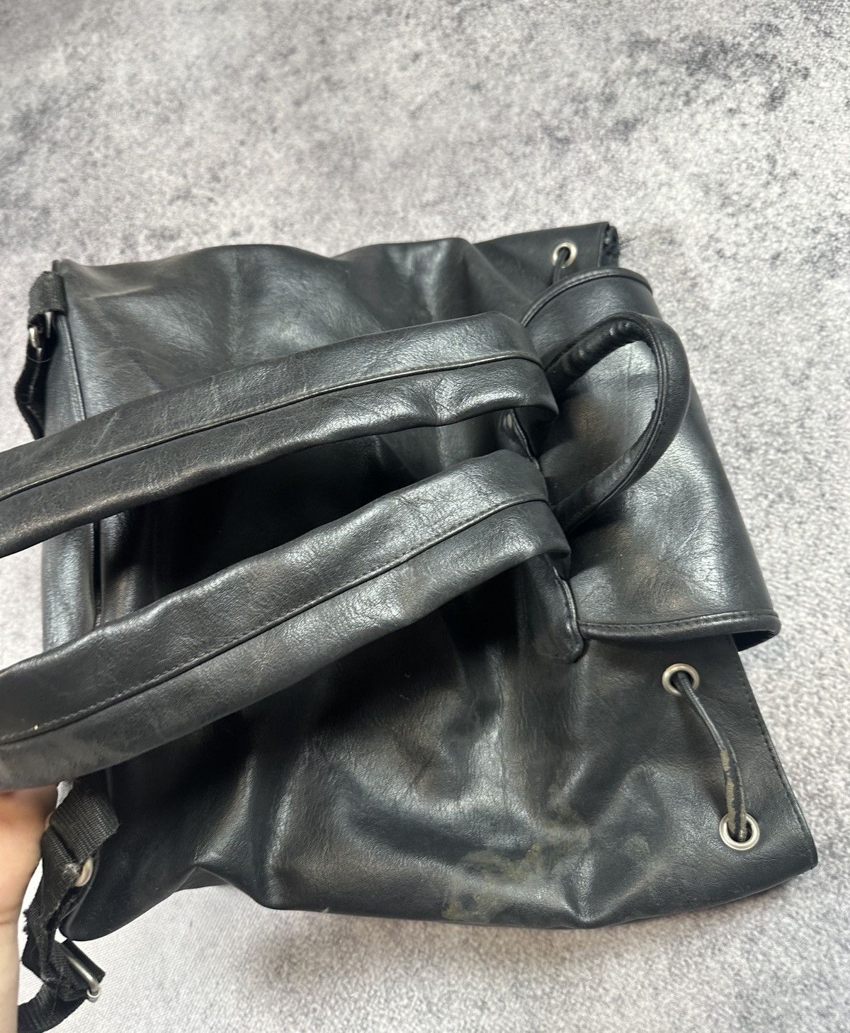 Leather Y2K Avant Garden Bag Black Lesther Streetwear opium alt Usa Size ONE SIZE - 4 Thumbnail