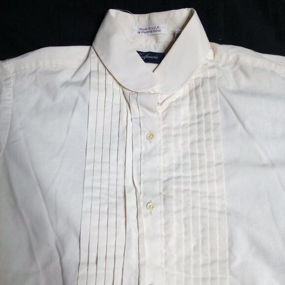 Other Vintage Kaufman's Pleated Tuxedo Dress Shirt White Size L / US 10 / IT 46 - 1 Thumbnail
