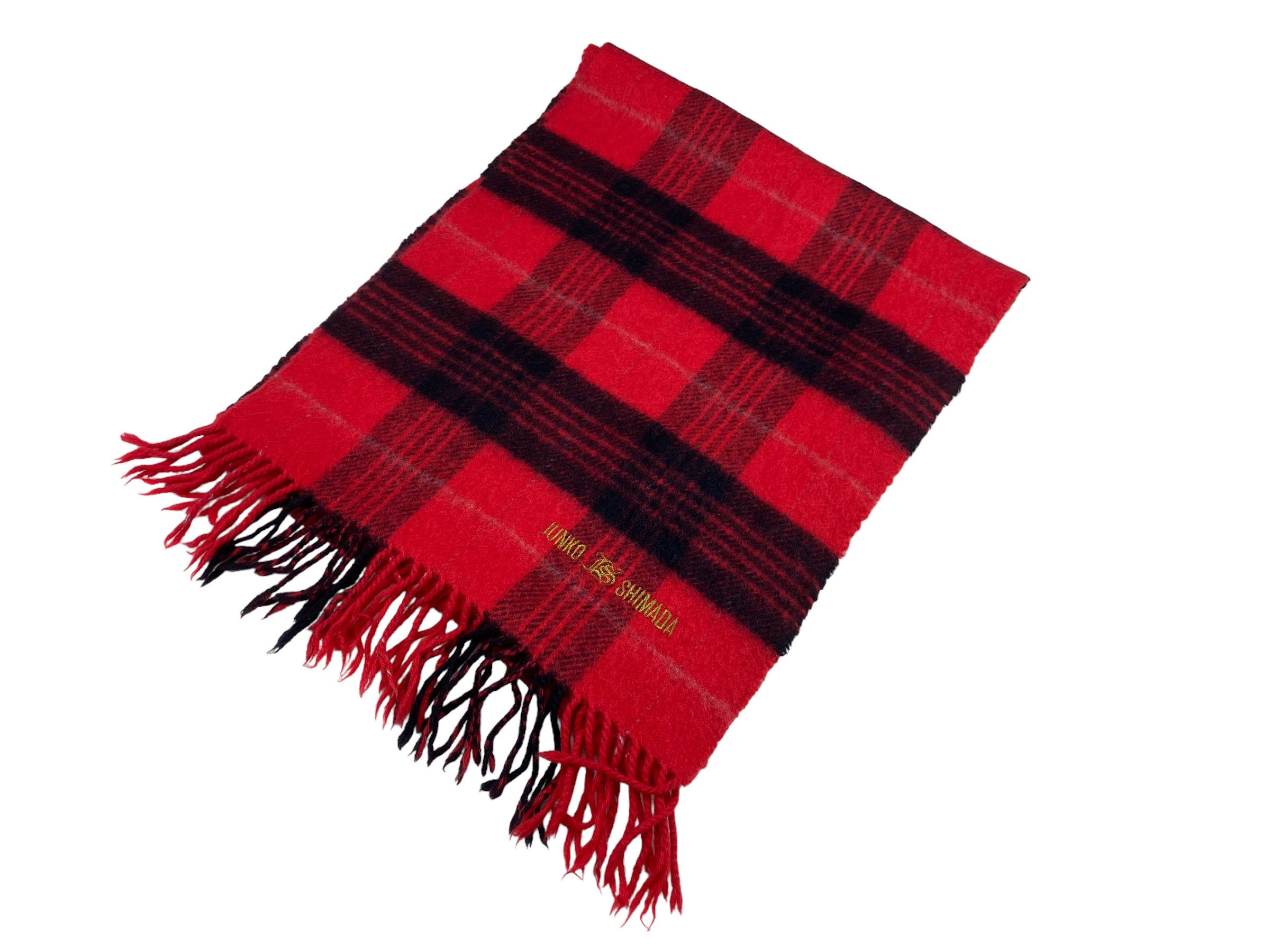 Junko Shimada × Vintage Vintage Junko Shimada Checkered Scarf – 90s Designer Size ONE SIZE - 4 Thumbnail