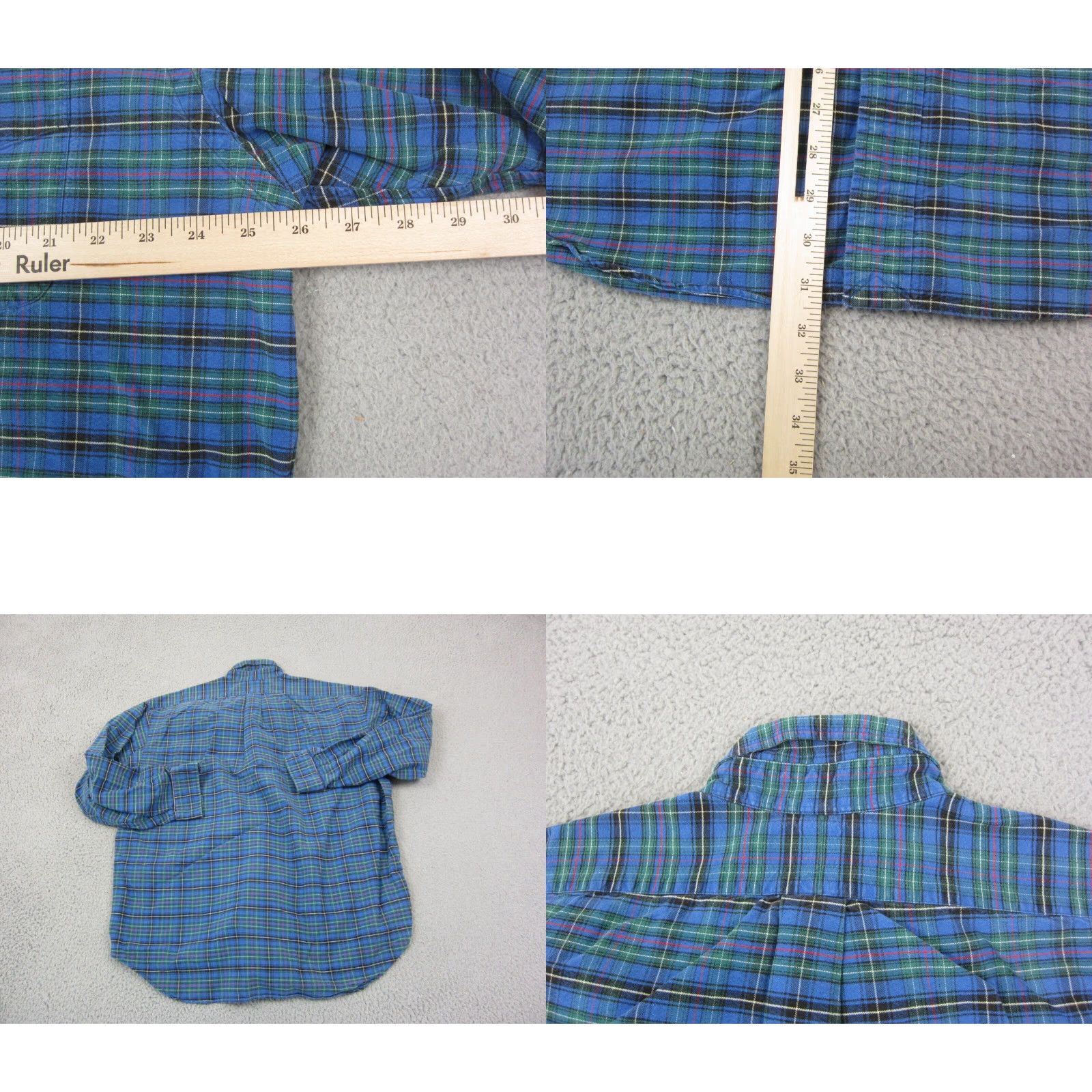 Ralph Lauren VINTAGE Ralph Lauren Shirt Mens Large Blue Pony Oxford Plaid Big Twill Pocket Size US L / EU 52-54 / 3 - 8 Thumbnail
