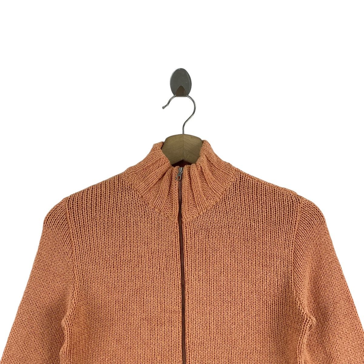 MAX&Co. MAX&CO Active Knitwear Full Zipper Orange Sweater Size S / US 4 / IT 40 - 2 Thumbnail