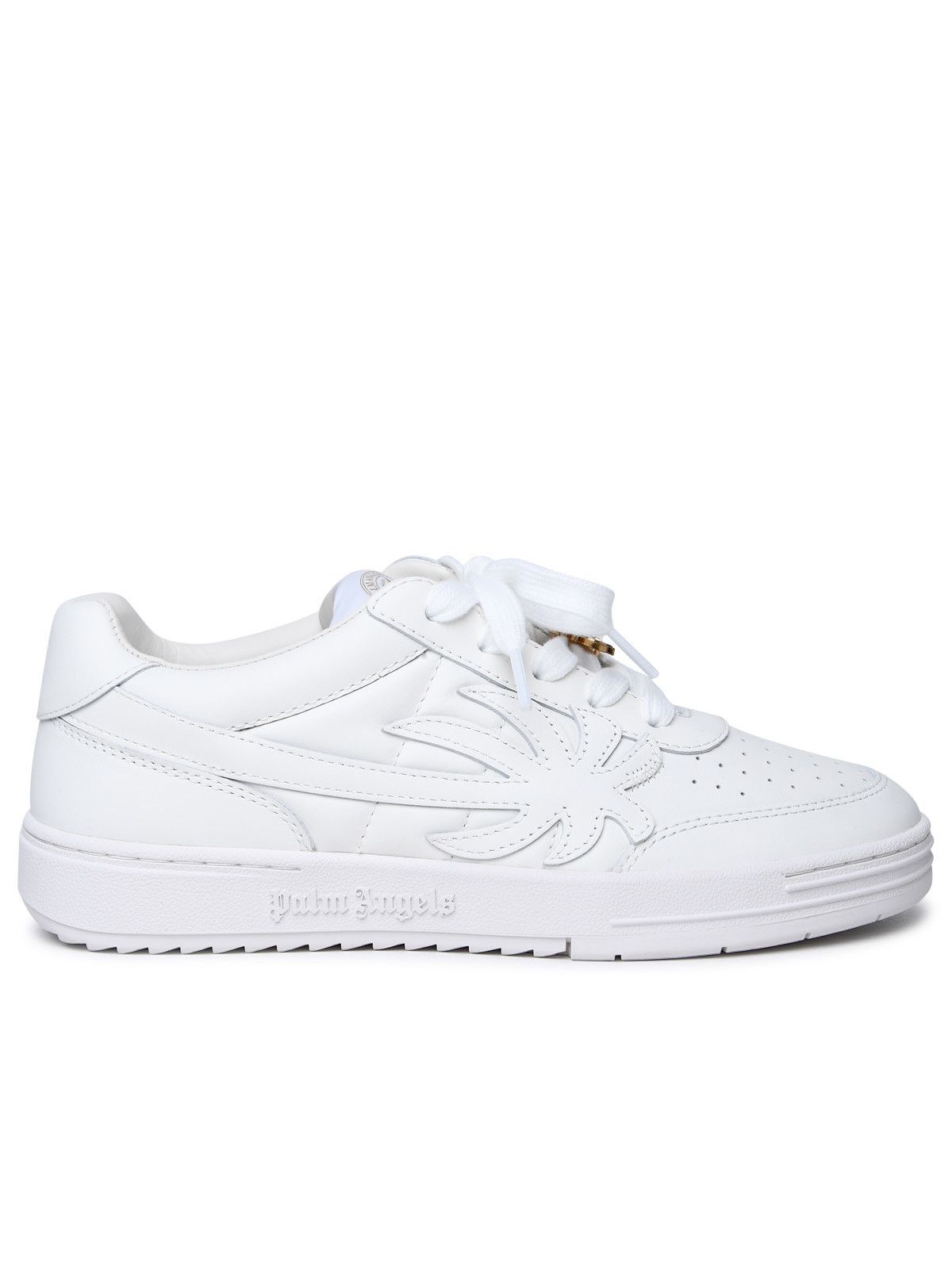 image of Palm Angels 'palm Beach University' White Leather Sneakers, Men's (Size 7)