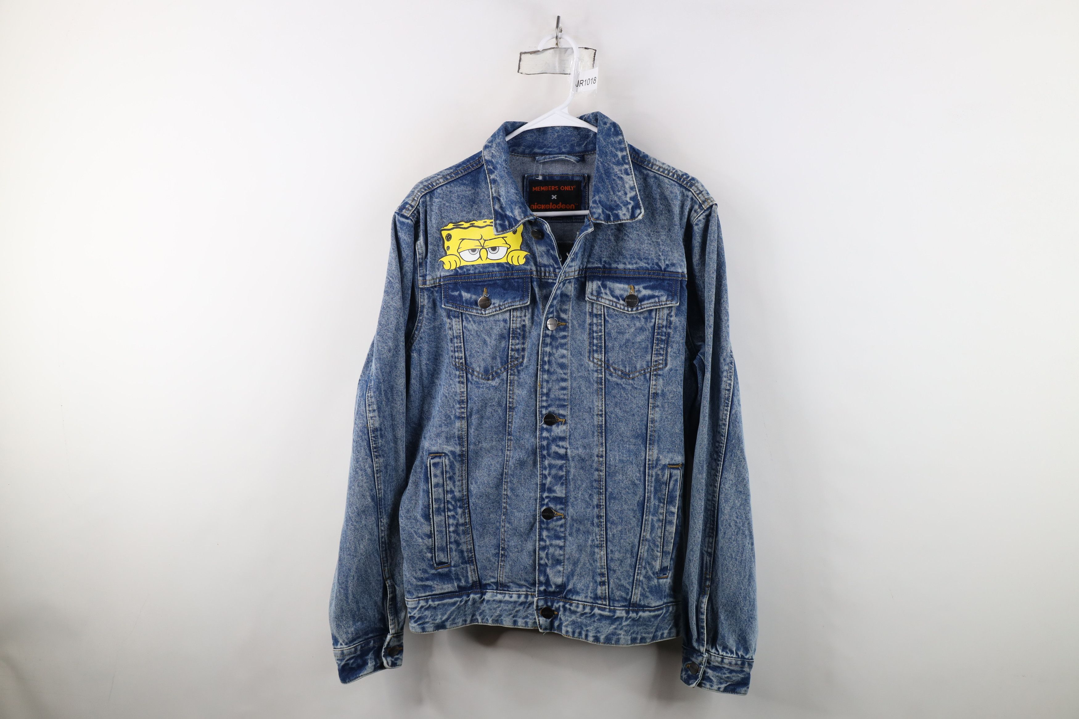 Vintage New Members Only x Nickelodeon Squarepants Denim Jacket Size US M / EU 48-50 / 2 - 1 Thumbnail