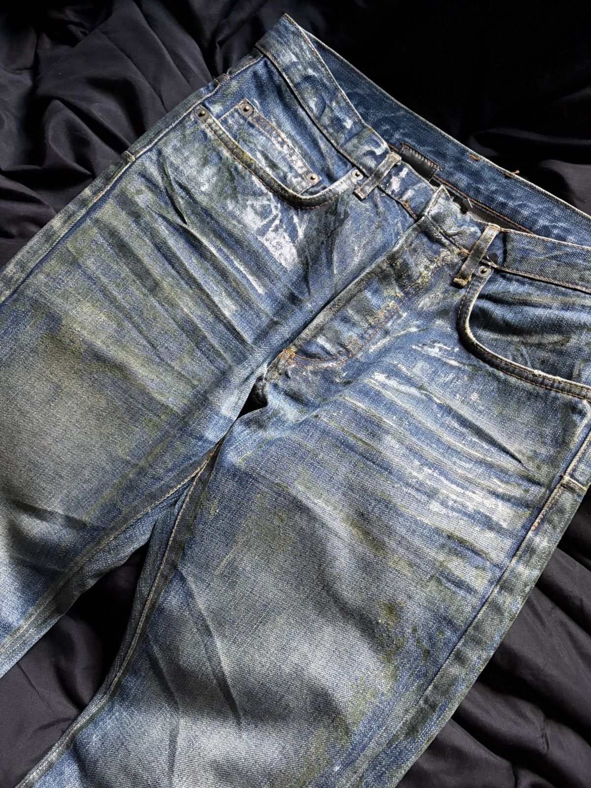 Dior Dior AW07 Green Wax Luster Denim Size US 27 - 2 Thumbnail