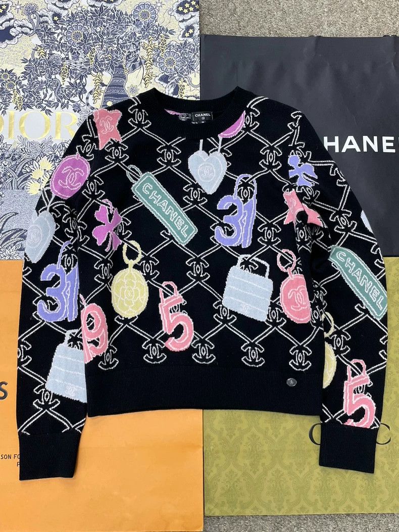 Chanel Colored Cashmere Knit Sweater
