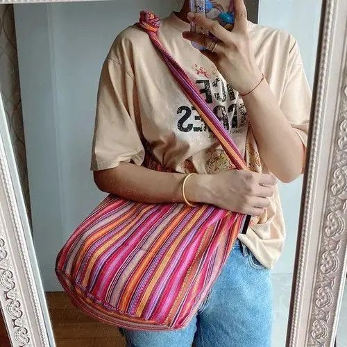 Japanese Brand Bohemian Canvas Shoulder Crossbody Bag Size ONE SIZE - 1 Thumbnail