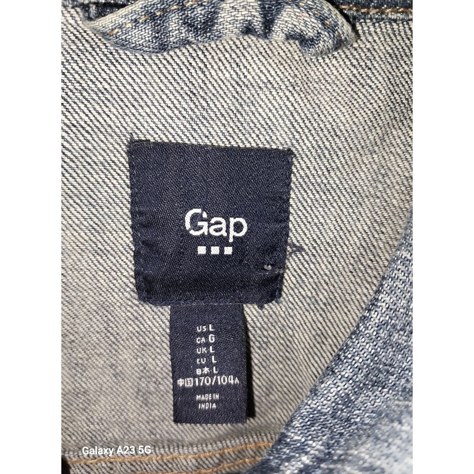 Gap GAP Denim Jacket Women's L Blue Cotton Blend Denim Basic Jacket Button Closure Large Size Regular Size L / US 10 / IT 46 - 4 Thumbnail