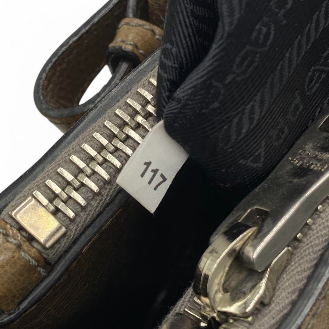 Prada Prada - Saffiano Calf Brown Leather Handbag Triangle Plate Size ONE SIZE - 9 Thumbnail