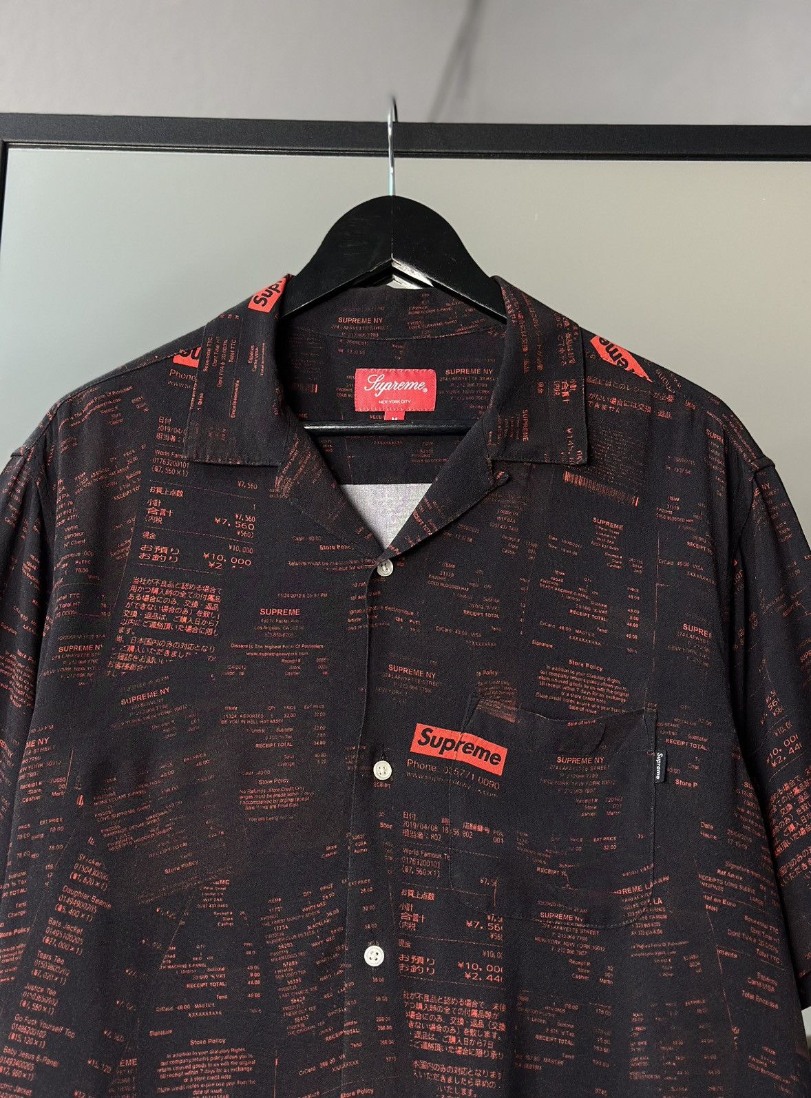 Supreme Vintage Supreme Receipts Rayon Shirt Black Men FW20 VISCOSE Size US M / EU 48-50 / 2 - 5 Thumbnail