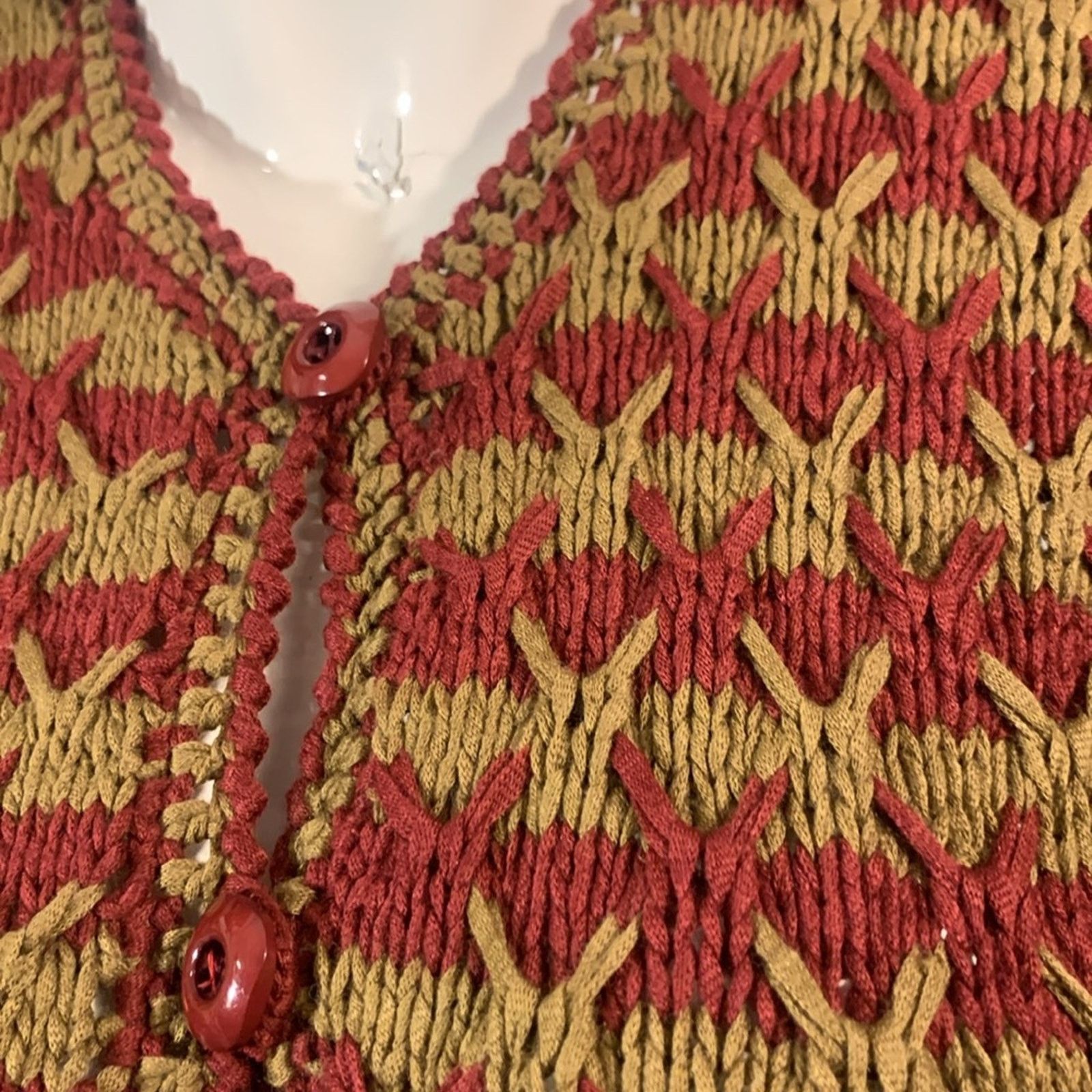 Vintage 80’s Countess Shirley Caracciolo Italy knit cardigan sweater Size M / US 6-8 / IT 42-44 - 2 Thumbnail