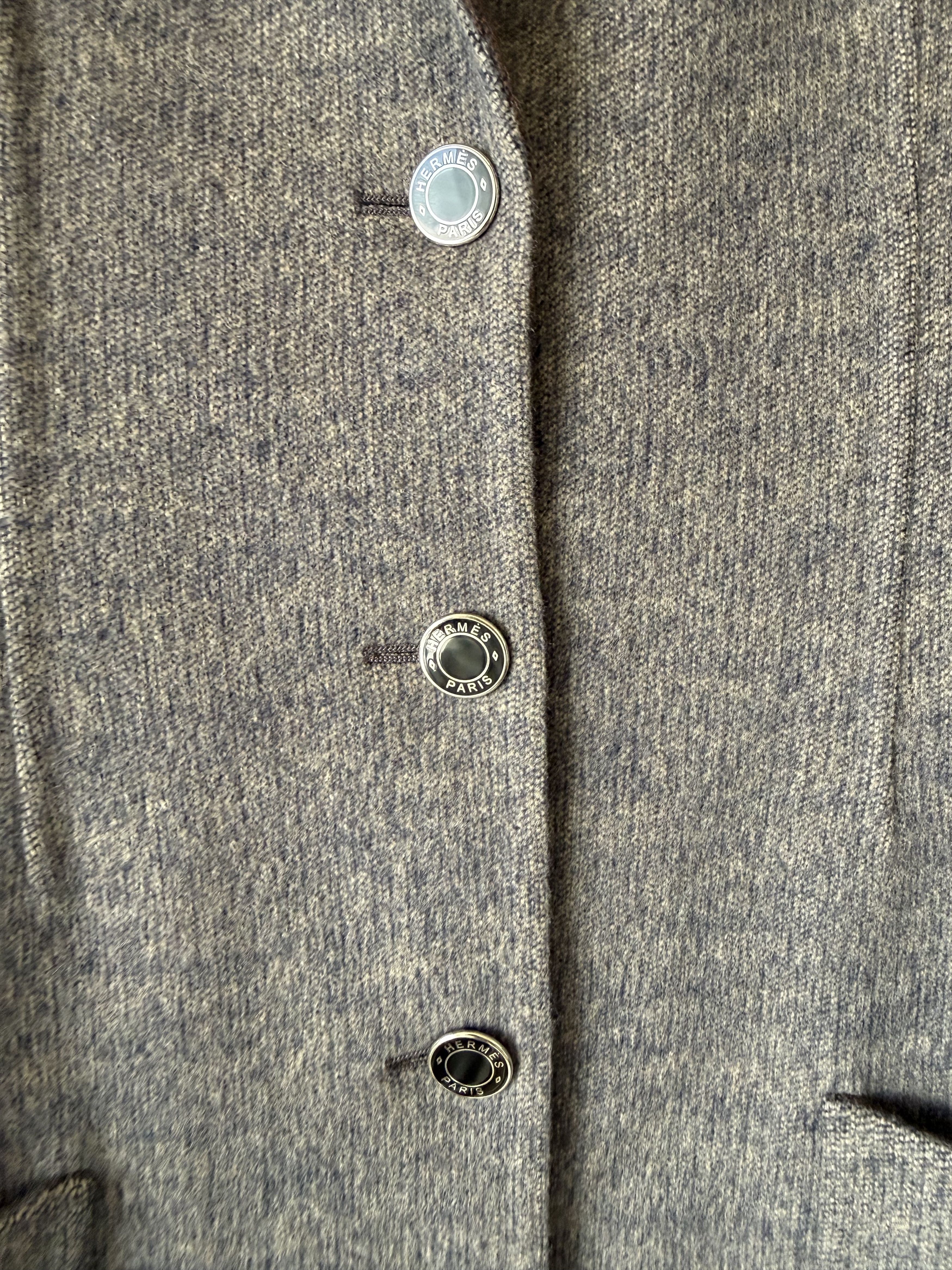 Hermes Hermes Grey Mélange Double Faced Cashmere Belted Coat Size S / US 4 / IT 40 - 5 Thumbnail