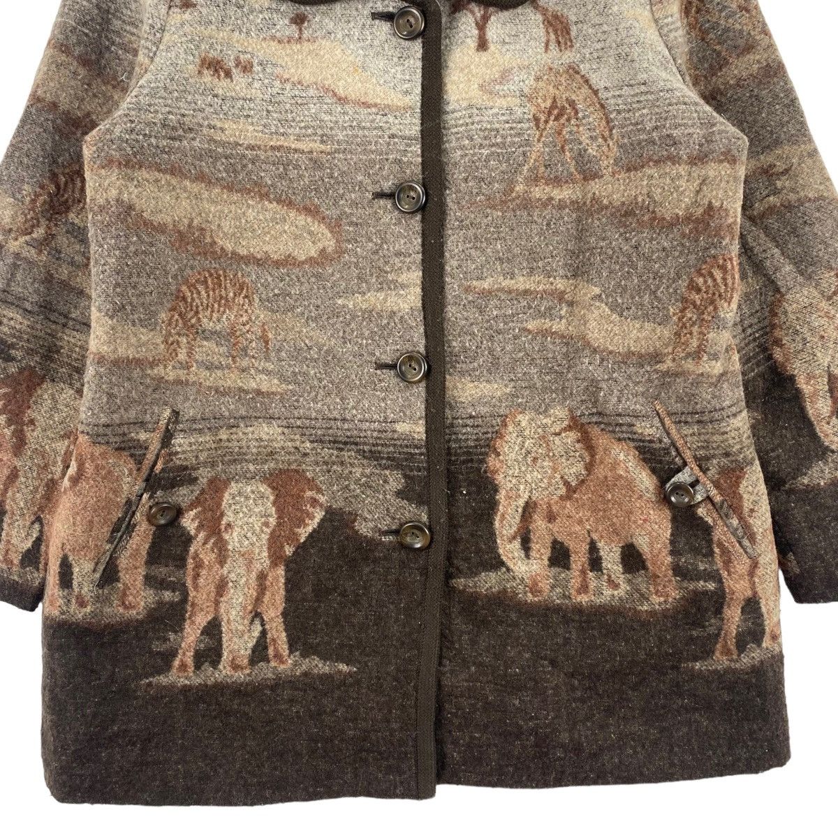 Other BEST COLLECTION Safari Design Overprint Wool Coat Size L / US 10 / IT 46 - 3 Thumbnail